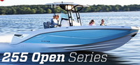 Photo of Scarab 255 Open 20xx, viewed from Starboard Front, running 