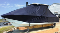 Photo of Sea Hunt&reg; Edge 24, 2015: LaPorte&trade; T-TopCover TTopCover&trade; T-Top boat cover, viewed from port front from RnR-Marine&trade; 