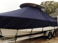 Photo of Sea Hunt&reg; Edge 24, 2016: LaPorte&trade; T-TopCover TTopCover&trade; T-Top boat cover, viewed from port front from RnR-Marine&trade; 