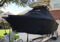 Photo of Sea Hunt&reg; Ultra-255, 2018: LaPorte&trade; T-TopCover TTopCover&trade; T-Top boat cover, viewed from port front from RnR-Marine&trade; 