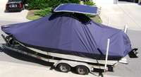 Photo of Sea-Pro&reg; SV2100CC 19xx LaPorte&trade; T-TopCover TTopCover&trade; T-Top boat cover, viewed from port side, above from RnR-Marine&trade; 