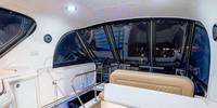 Photo of Factory OEM Sea Ray 540 Cockpit Motor Yacht, 2001: Bridge Hard-Top Full Enclosure, inside, rear, starboard   