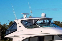 Photo of Factory OEM Sea Ray 540 Cockpit Motor Yacht, 2001: Bridge Hard-Top Full Enclosure, Starboard Front   