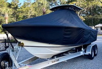 Photo of SeaCraft 25cc 20xx T-TopCovers TTopCover™ T-Top boat cover, viewed from Port Front 