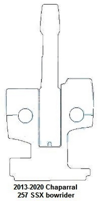 Carpet-Set_Snap-In-Carpet_CHPL257SSX13-18&trade;SKU# CHPL257SSX13-18, (2) piece Snap-In Marine Carpet Mat Set (1 Cockpit, 1 Bow) for 2013-2020 Chaparral(r) 257 SSX bowrider. Custom fit mat(s) offered in Marine Carpet (Berber, Cut Pile or Marine Tuft with AquaLoc(tm) or HydraBak(tm) backing) OR Marine Weave Vinyl (with thick Vinyl backing) (these backings do NOT degrade like some factory OEM black rubber backing), durable Sunbrella(r) edge binding and Stainless Steel Snaps