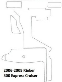 Flex-Dek_RINKER300EC06-09&trade;SKU# RINKER300EC06-09, (6) piece Snap-In Marine Carpet Mat Set (6 Cockpit, 0 Cabin) for . Custom fit mat(s) offered in Marine Carpet (Berber, Cut Pile or Marine Tuft with AquaLoc(tm) or HydraBak(tm) backing) OR Marine Weave Vinyl (with thick Vinyl backing) (these backings do NOT degrade like some factory OEM black rubber backing), durable Sunbrella(r) edge binding and Stainless Steel Snaps