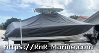 Sunbrella&reg; Smoke Grey LaPorte&trade; TTopCover&trade; on 2020 Sportsman&reg; Open Platinum 232