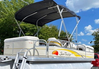 Photo of Factory OEM Tracker Sun Tracker Party Barge 21, 2009: Aft Bimini Top, Starboard Rear   