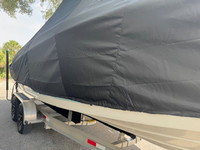 Photo of Wellcraft Scarab 242, 2019 TTopCover™ T-Top boat cover, viewed from Starboard Side  (Factory OEM) 